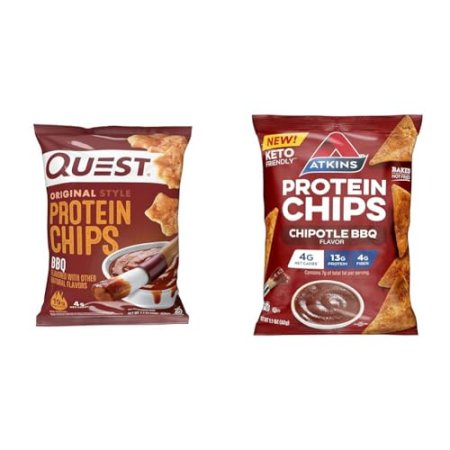 Quest & Atkins High Protein BBQ Chips Bundles (12 Count, 1.1 Ounce)