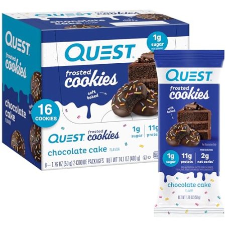 Quest Protein Chips & Frosted Cookies Bundle - Chili Lime Tortilla Chips, Chocolate Cake Frosted Cookies