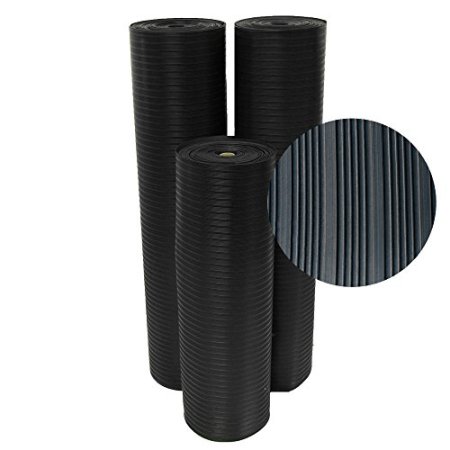 Rubber-Cal 03_167_W_CO_20 Composite Rib Corrugated Rubber Floor Mats, 1/8