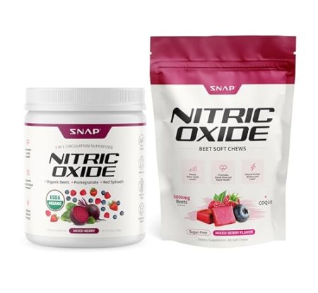 Snap Supplements Nitric Oxide Soft Chews + Nitric Oxide Beet Powder