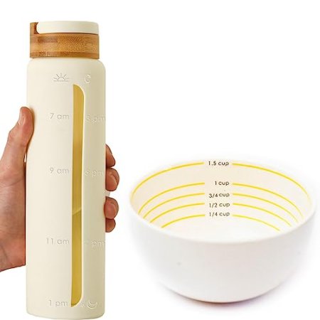 Uba Portion Control Bowl & Water Bottle for Healthy Eating & Bariatric Diet