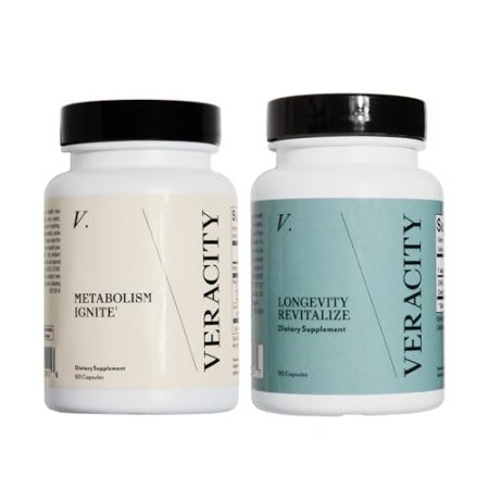 Veracity Metabolism Ignite Clinically Proven Weight Loss Supplement & DHEA Stability Longevity Revitalize - Boosts Metabolism - Appetite Suppressant for Weight Loss - Boost Mood, Energy, Bone Health