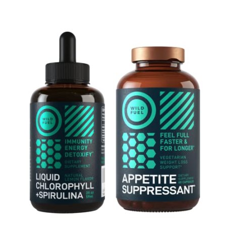 WILD FUEL Appetite Suppressant and ​Liquid Chlorophyll Drops Detox Bundle