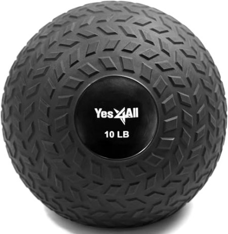 Yes4All Slam Ball, 10-40lb Medicine Ball, Durable PVC Sand Filled Workout Dynamic Weighted Balls for Exercise Core Strengthen