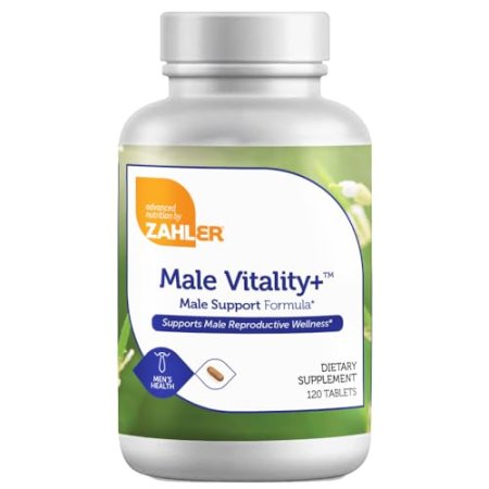 Zahler Male Vitality+, Male Fertility Supplements, Male Formula Supporting Energy and Reproductive Wellness, Certified Kosher, 120 Tablets
