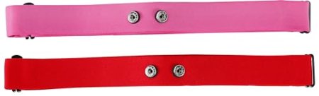 2 Pack Heart Rate Monitor Replacement Strap, Adjustable Chest Band Compatible with Myzone MZ-SWITCH (Pink & Red,Medium)