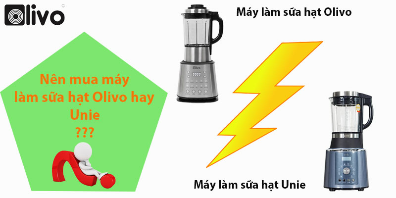 So sánh máy làm sữa hạt Olivo và Unie – Nên mua loại nào?