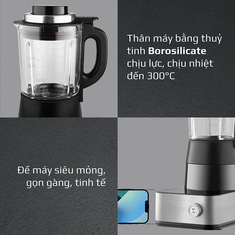 Thân máy bằng thủy tinh Borosilicate 