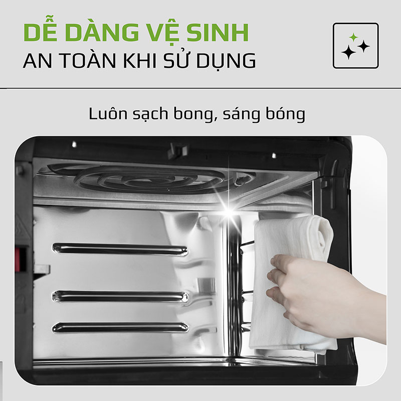 Sản phẩm dễ dàng vệ sinh lau chùi sau mỗi lần sử dụng