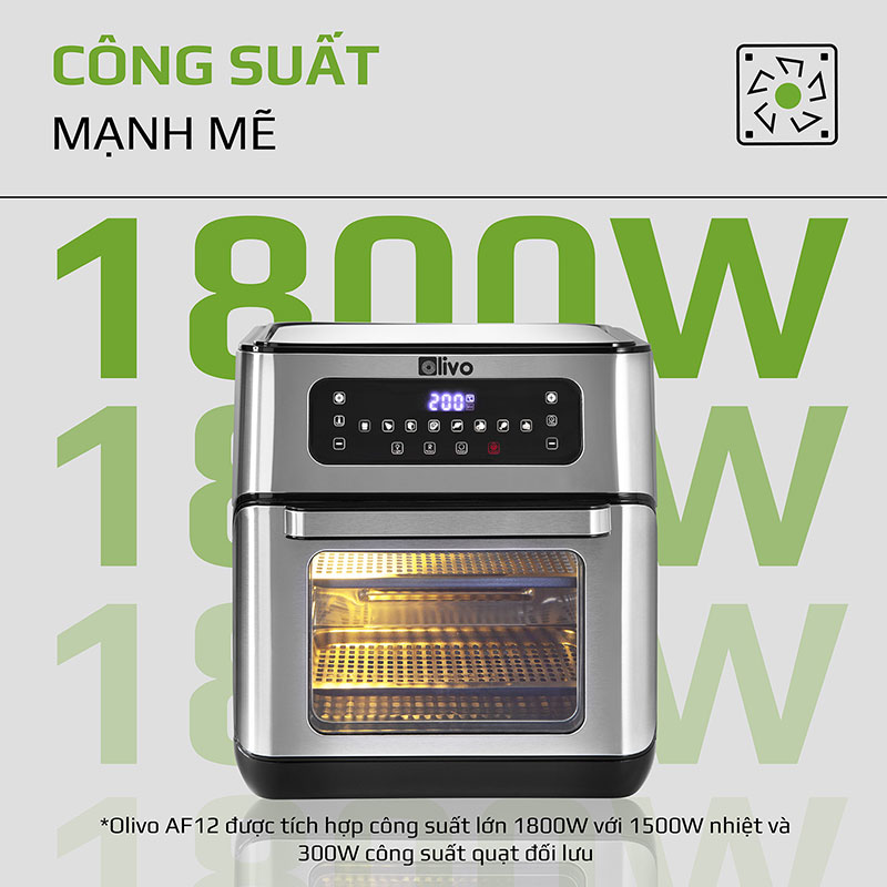 Công suất mạnh mẽ lên đến 1800w