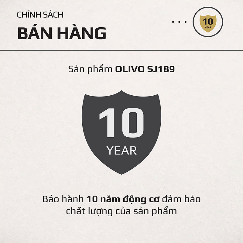 Bảo hành động cơ lên đến 10 năm sử dụng